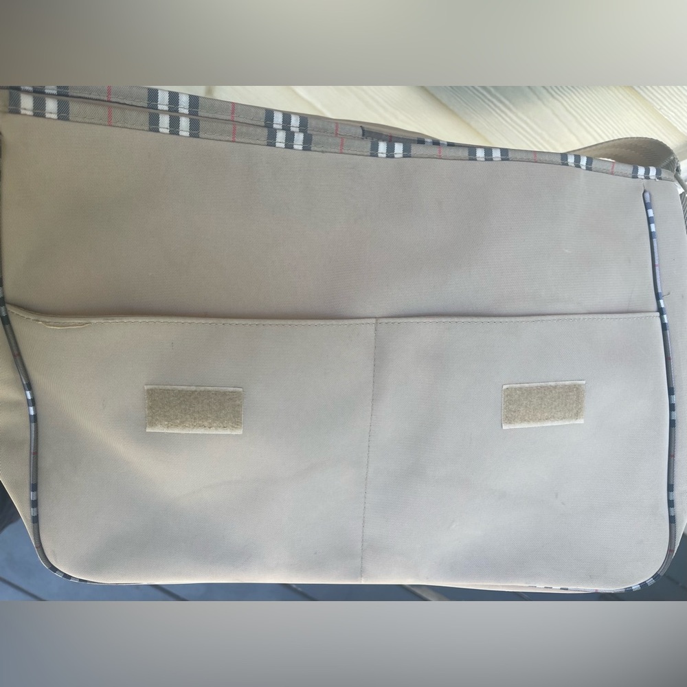 Burberry Fragrance Polyester PVC Tan Nova Check Messenger Bag Crossbody Unisex - Picture 7 of 11